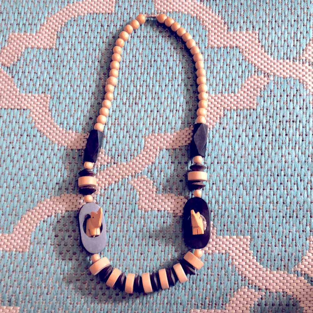 Wooden Elephant Necklace